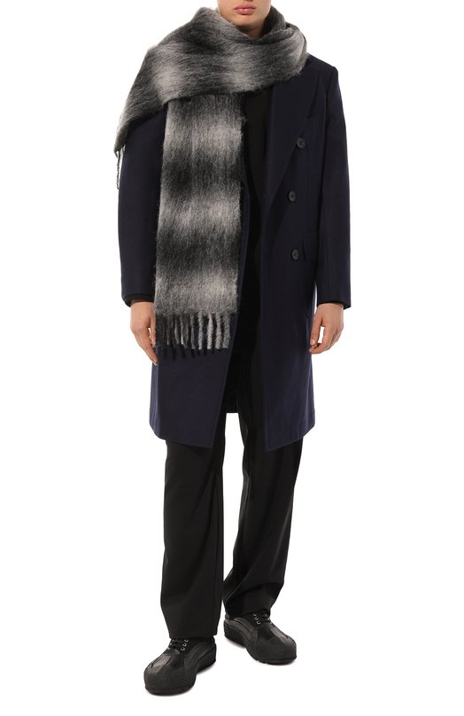 Шерстяной шарф Trussardi Серый, фото 3