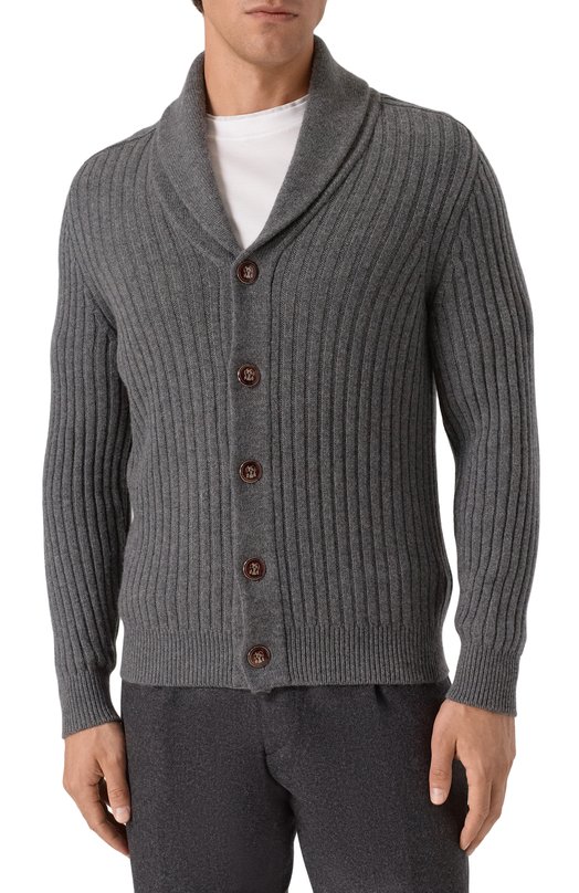 Кашемировый кардиган Brunello Cucinelli M22505506 Серый  M22505506 Фото 3