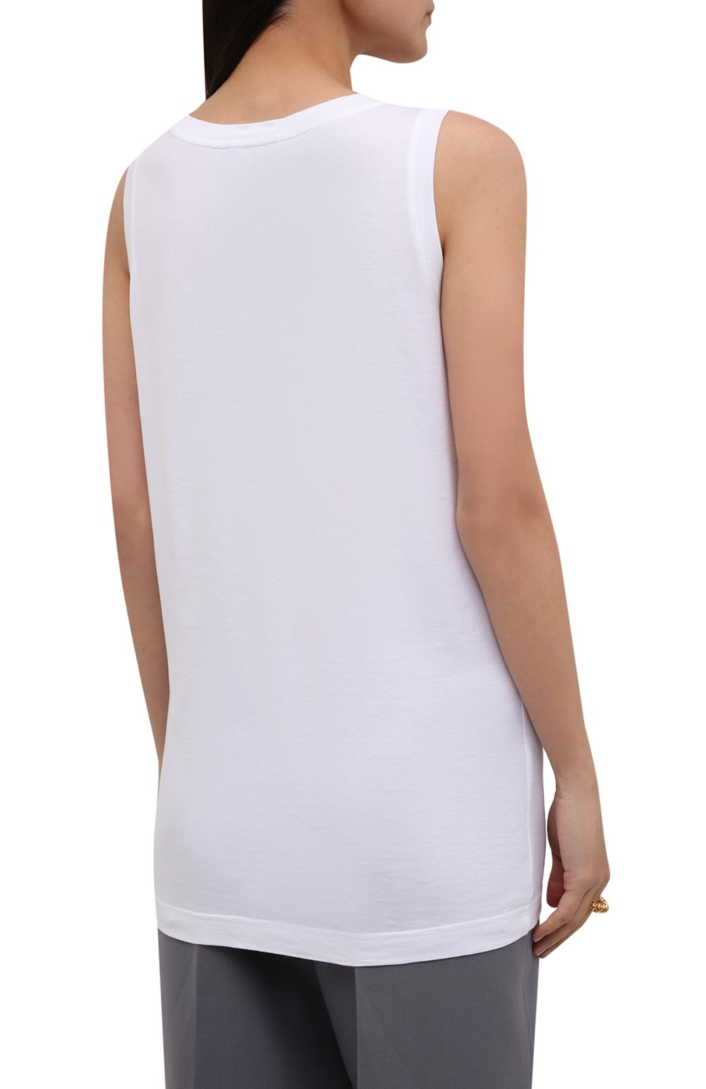 Хлопковая майка DOLCE & GABBANA белого цвета по цене 45400 руб., арт. F8K88T/G7XAV, фото 4 Хлопковая майка DOLCE & GABBANA, арт. F8K88T/G7XAV, фото 4