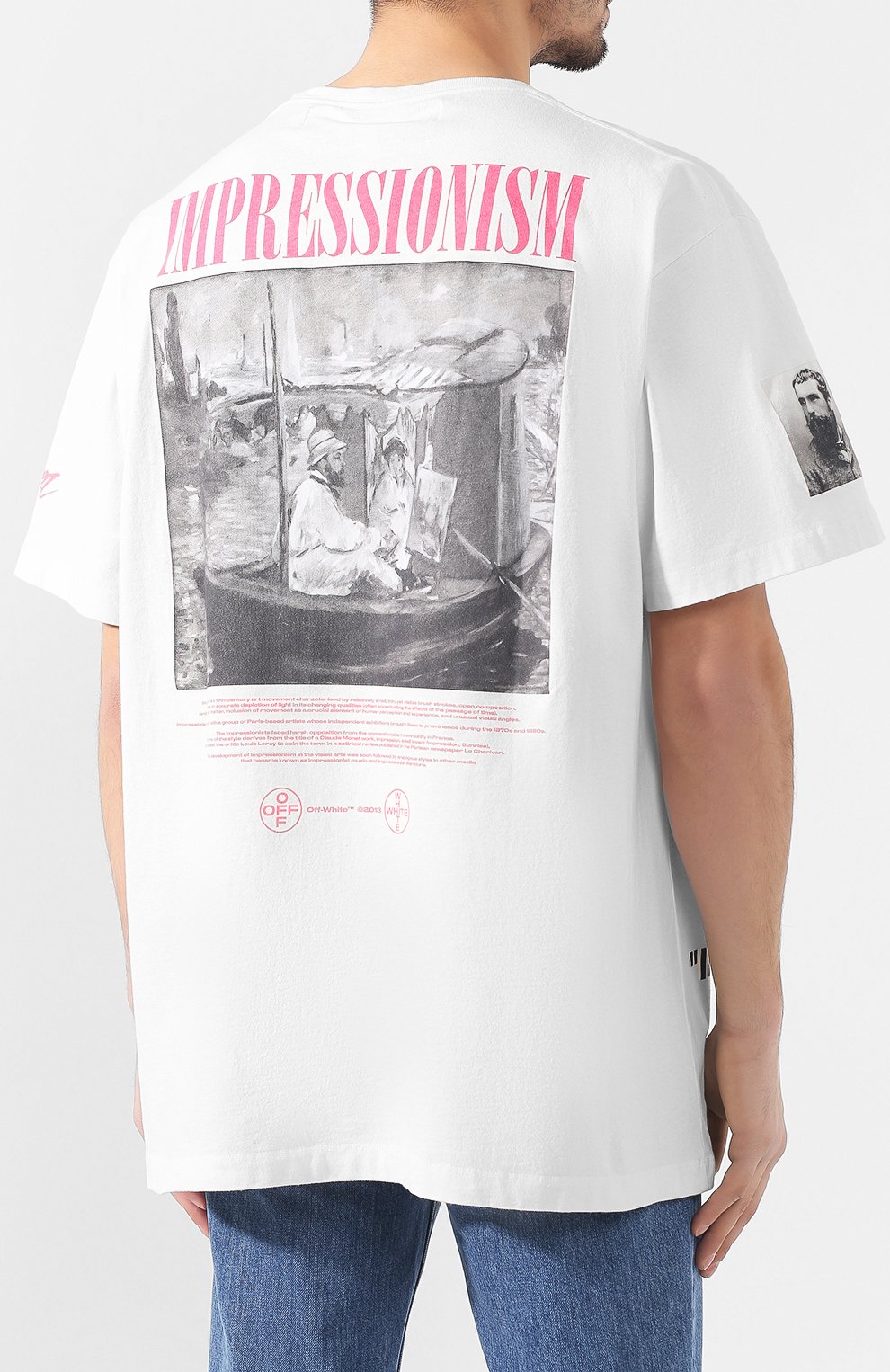 Хлопковая футболка OFF-WHITE белого цвета по цене 21050 руб., арт. 0MAA038R191850110288, фото 4 Хлопковая футболка OFF-WHITE, арт. 0MAA038R191850110288, фото 4
