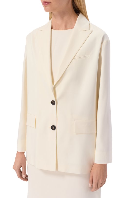 Шерстяной жакет Kiton D53502K01024_001 Кремовый  D53502K01024_001 Фото 3