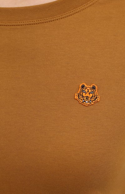 Хлопковая футболка KENZO коричневого цвета по цене 12150 руб., арт. FB52TS8434SA, фото 5 Хлопковая футболка KENZO, арт. FB52TS8434SA, фото 5