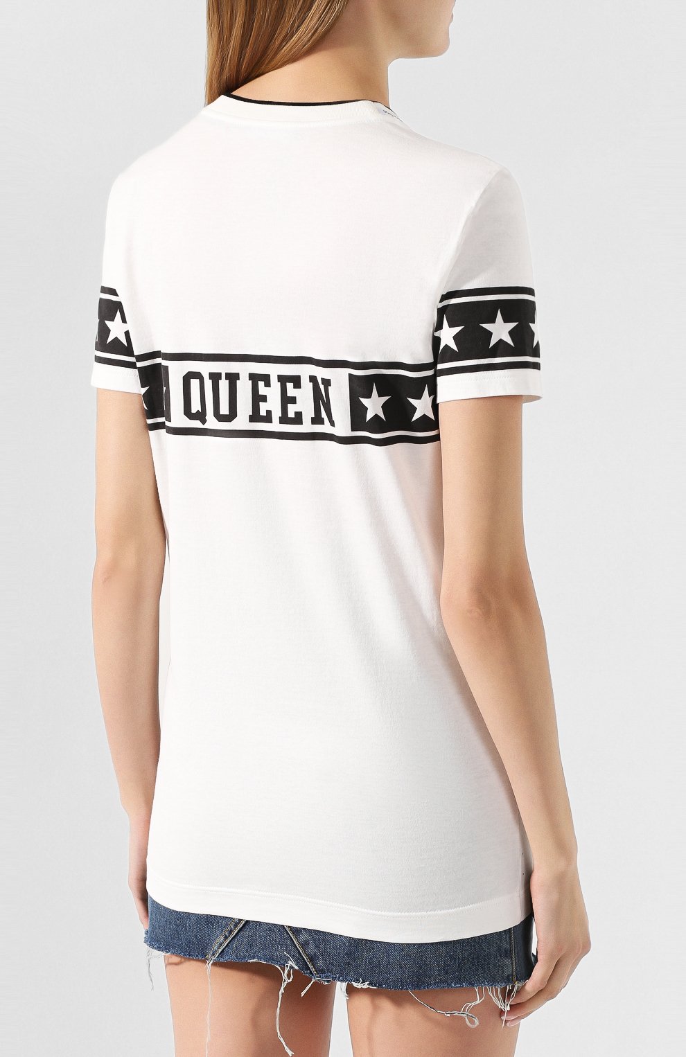 Хлопковая футболка DOLCE & GABBANA белого цвета по цене 46400 руб., арт. F8L91T/FI7K9, фото 4 Хлопковая футболка DOLCE & GABBANA, арт. F8L91T/FI7K9, фото 4
