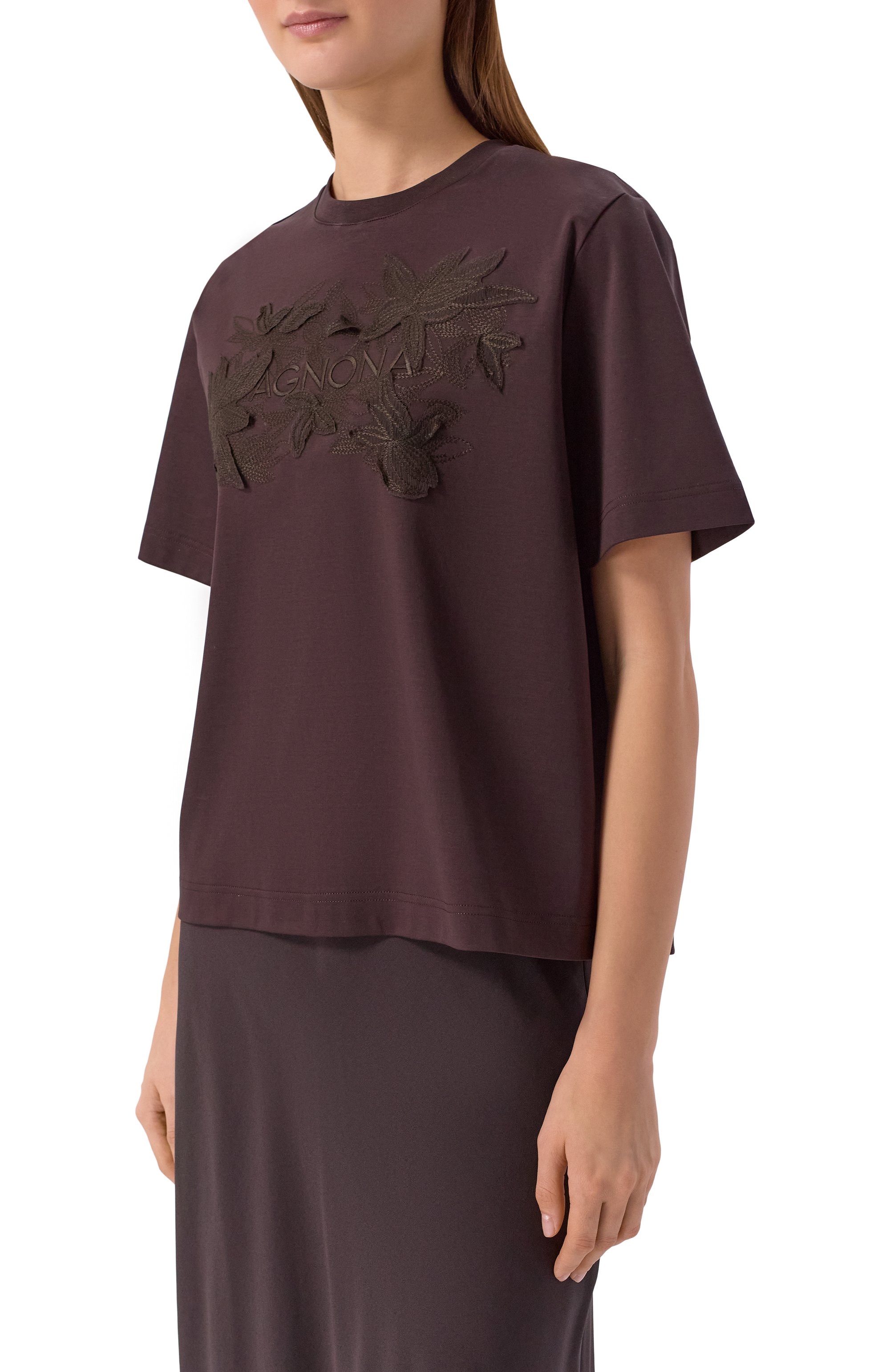 Хлопковая футболка AGNONA, арт. TT1109E/Y2050E, фото 3