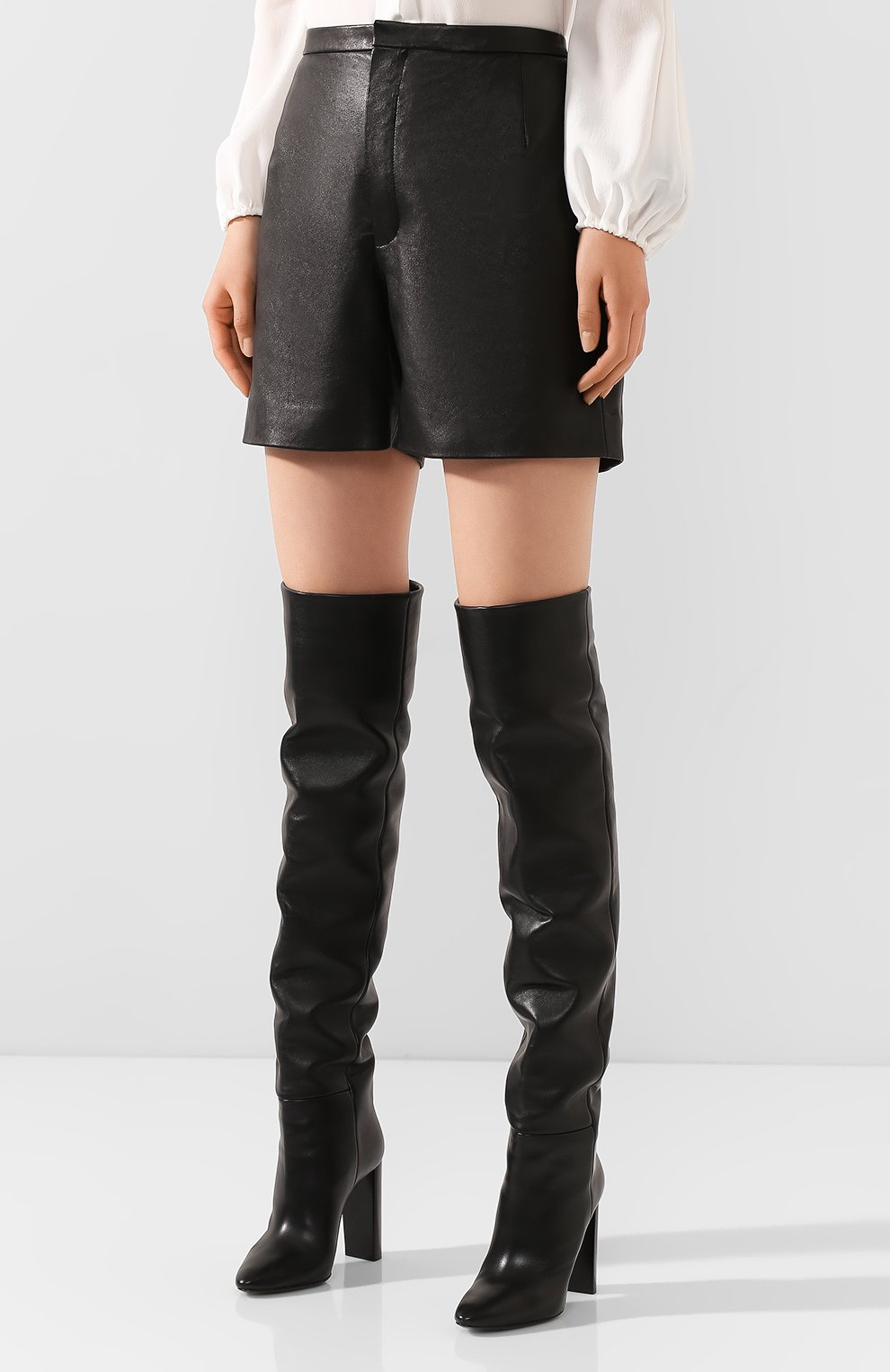 Кожаные шорты SAINT LAURENT, арт. 622197/YC2ZZ, фото 3