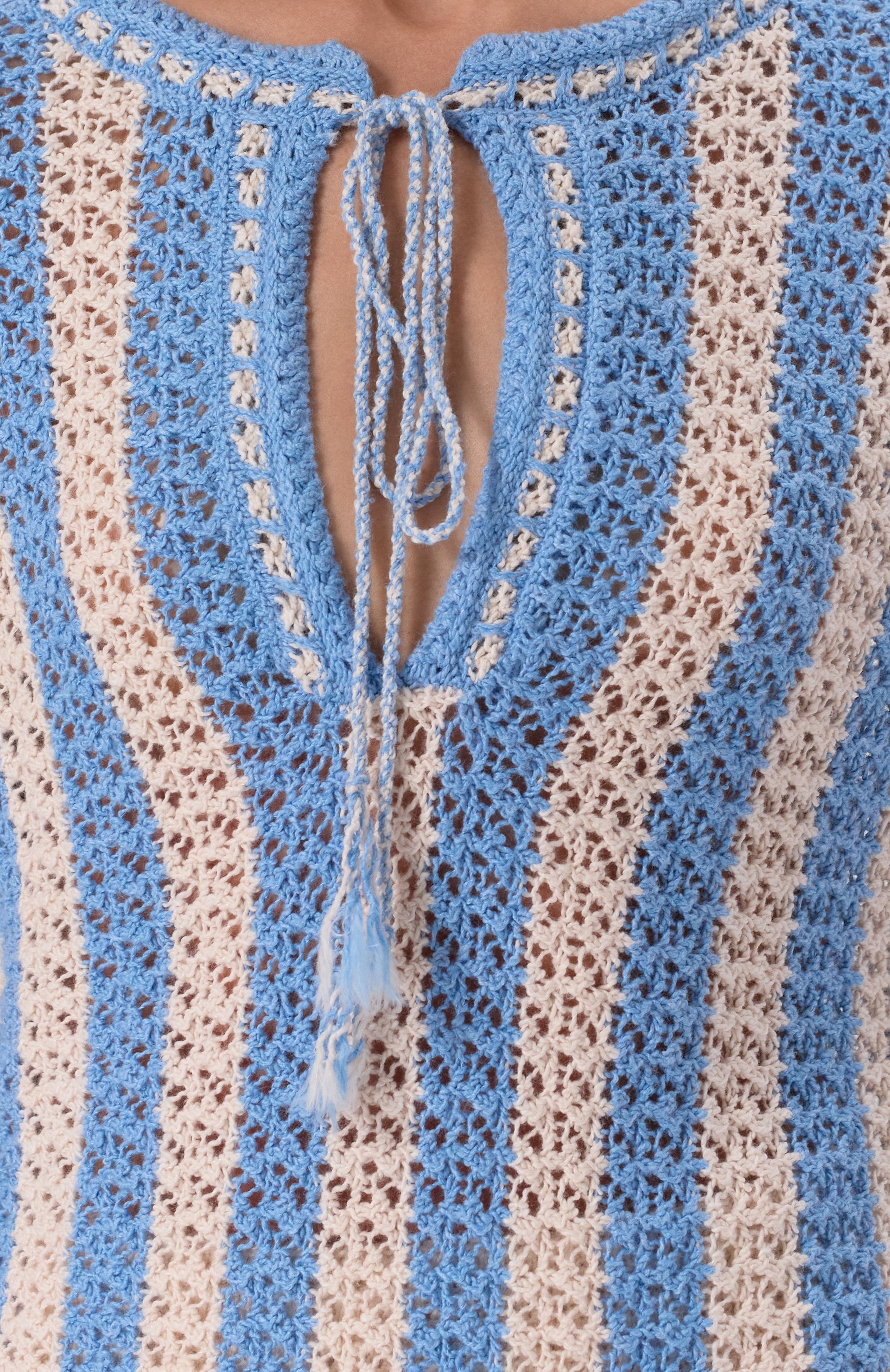 Хлопковый пуловер ADDICTED голубого цвета по цене 25560 руб., арт. AC1924, фото 5 Хлопковый пуловер ADDICTED, арт. AC1924, фото 5