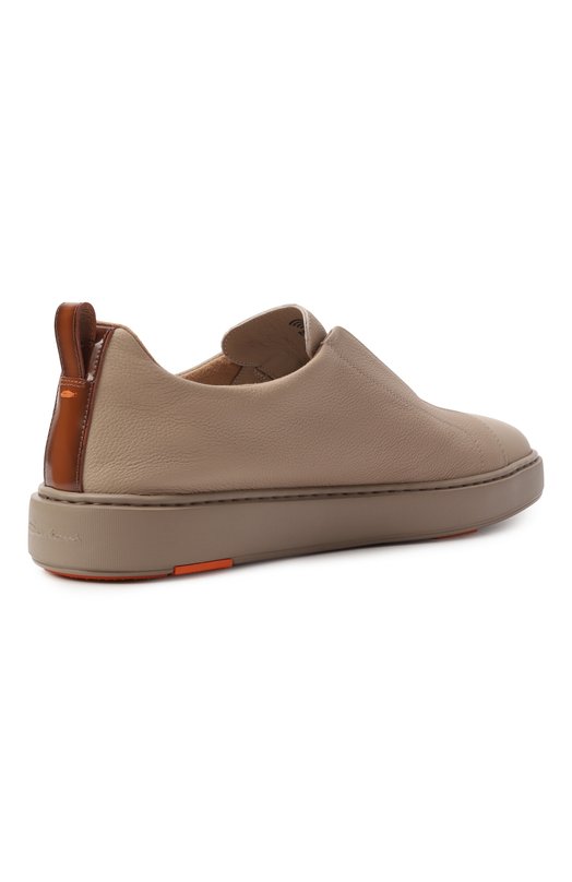 Кожаные кеды Cleanic Santoni MBCG21995TARKLLD Бежевый  MBCG21995TARKLLD Фото 5