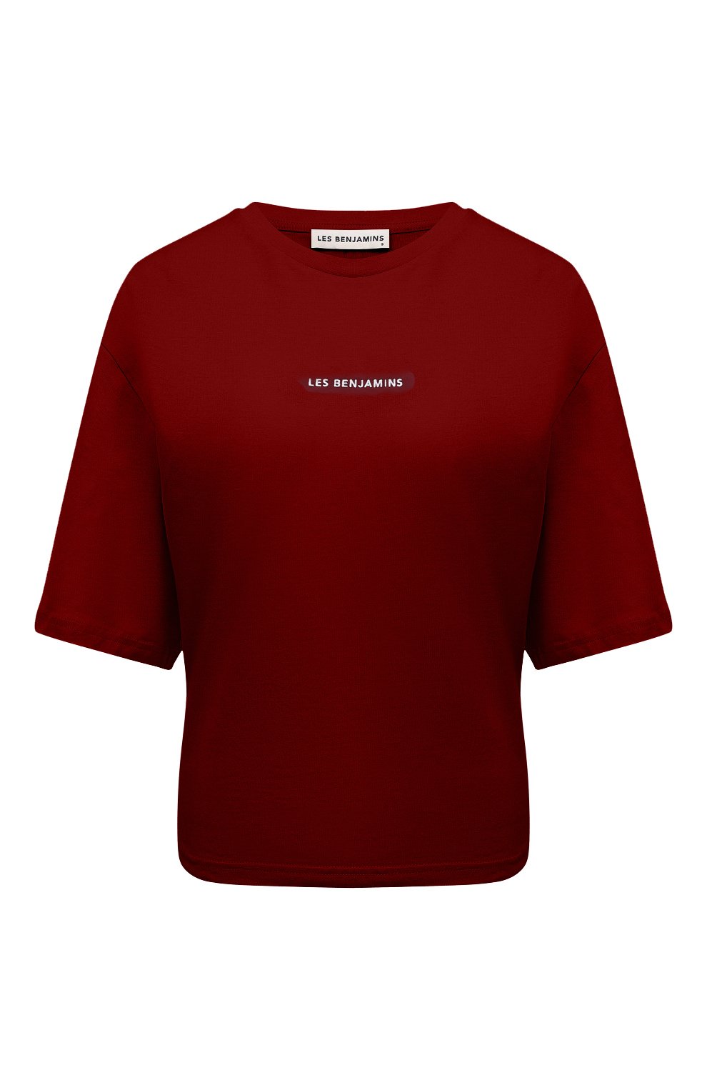 Хлопковая футболка LES BENJAMINS бордового цвета по цене 7245 руб., арт. LB22FWESSFU0T-301, фото 1 Хлопковая футболка LES BENJAMINS, арт. LB22FWESSFU0T-301, фото 1