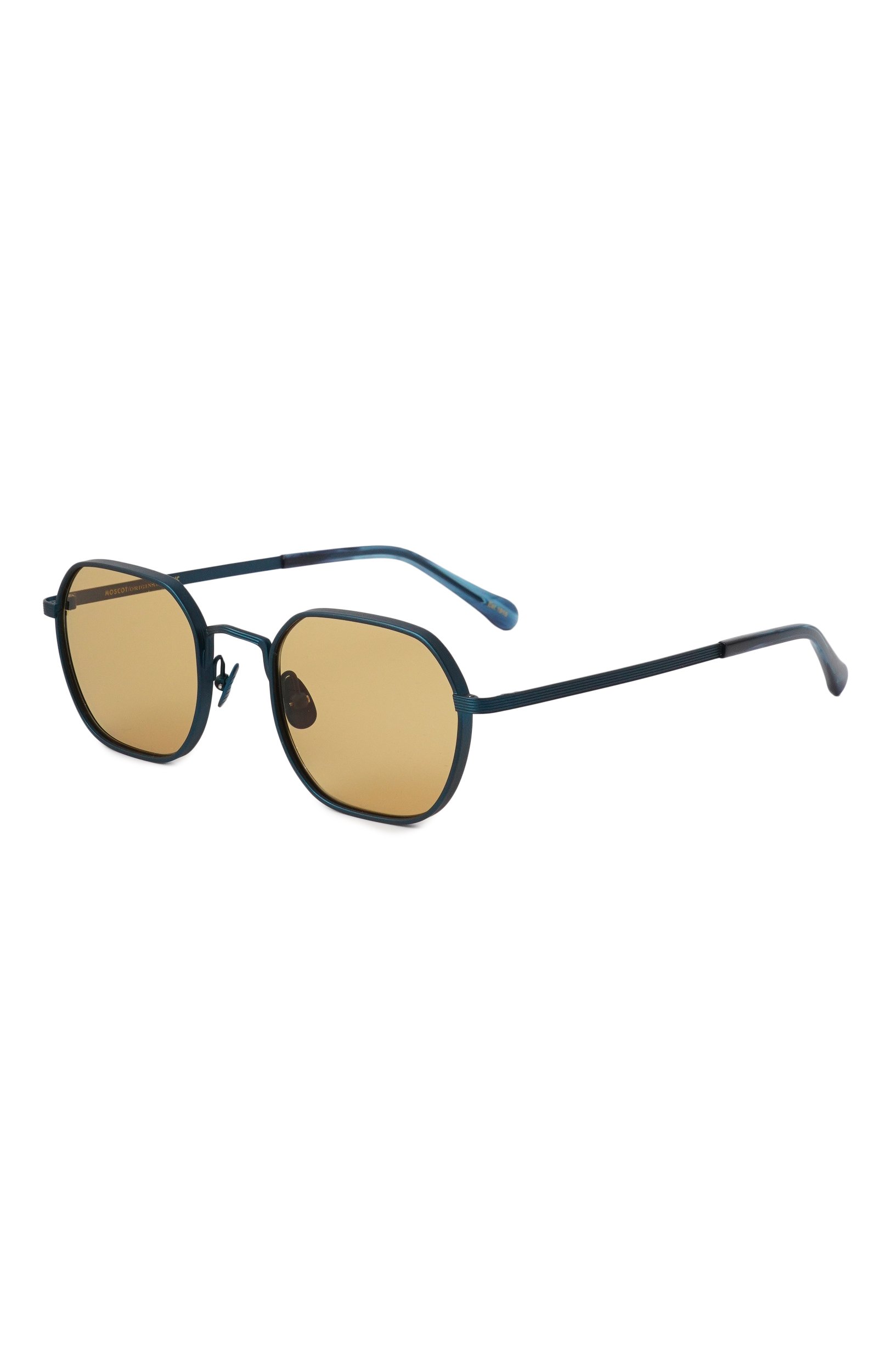 Солнцезащитные очки MOSCOT желтого цвета по цене 48000 руб., арт. UTZ NAVY AMBER, фото 1 Солнцезащитные очки MOSCOT, арт. UTZ NAVY AMBER, фото 1
