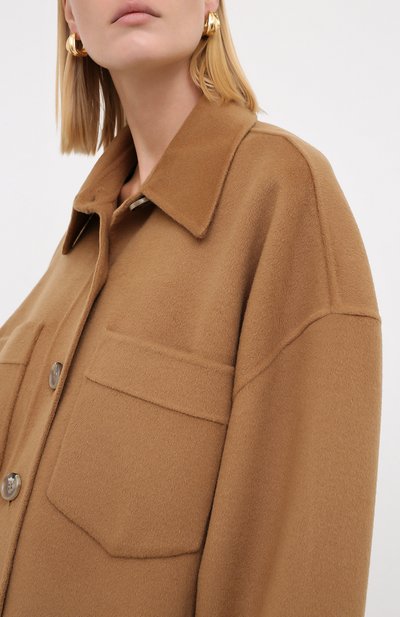 Куртка из шерсти и шелка NANUSHKA, арт. MARTIN_LIGHT BR0WN_D0UBLE SILK W00L BLEND, фото 3