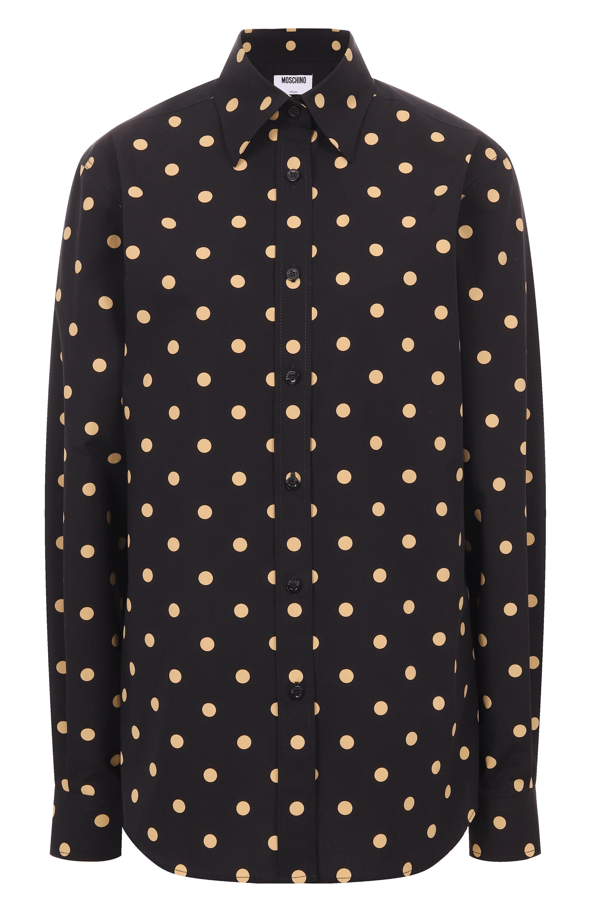 Хлопковая рубашка MOSCHINO черного цвета по цене 79950 руб., арт. A0210/5455, фото 1 Хлопковая рубашка MOSCHINO, арт. A0210/5455, фото 1