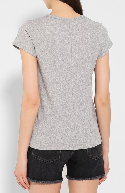 Хлопковая футболка RAG AND BONE серого цвета по цене 14350 руб., арт. W294C36CH, фото 4 Хлопковая футболка RAG AND BONE, арт. W294C36CH, фото 4