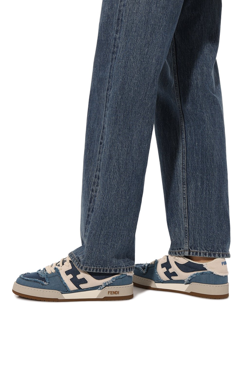 Текстильные кеды match FENDI синего цвета по цене 106500 руб., арт. 8E8505/AMF1, фото 3 Текстильные кеды match FENDI, арт. 8E8505/AMF1, фото 3