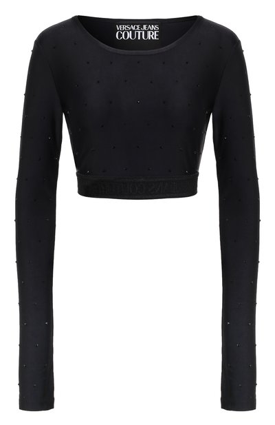 Женский топ с отделкой стразами VERSACE JEANS COUTURE, арт. 76HAHE05/CJXXE
