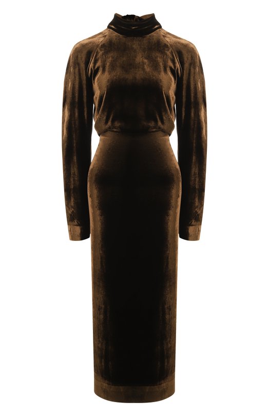 Бархатное платье Petar Petrov F25TD17 Коричневый F25TD17