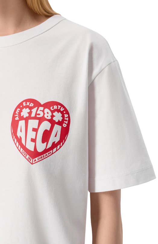 Хлопковая футболка AECA WHITE AWCMSSBDTTSST006C0.WHITE (S) Белый  AWCMSSBDTTSST006C0.WHITE (S) Фото 5