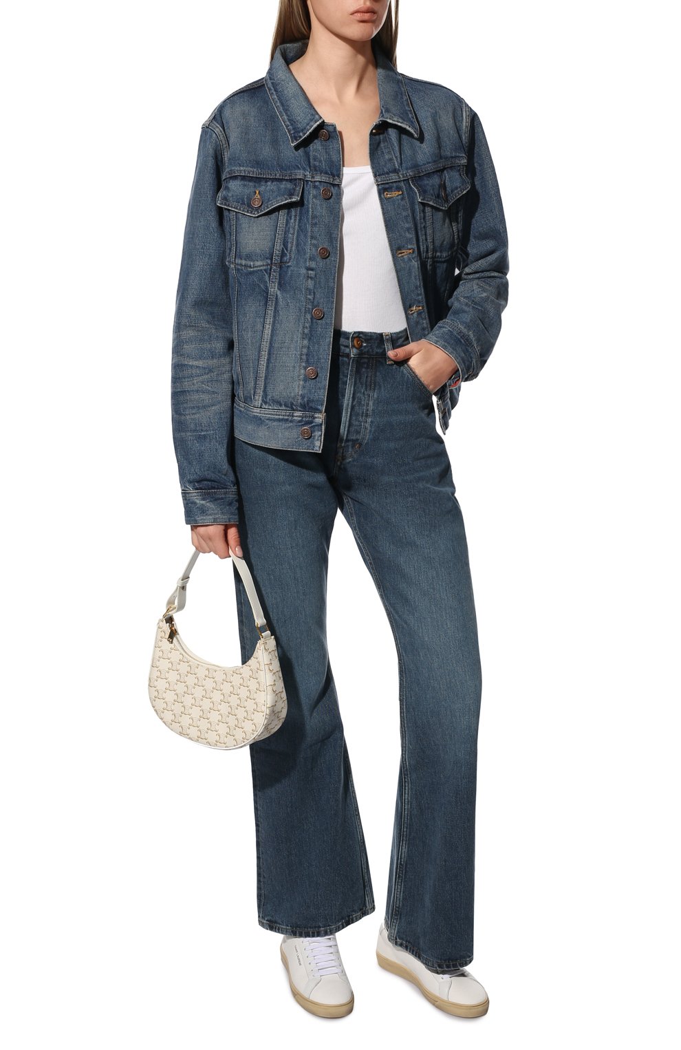 Джинсовая куртка CELINE тёмно-голубого цвета по цене 112000 руб., арт. 2Q387930F, фото 2 Джинсовая куртка CELINE, арт. 2Q387930F, фото 2