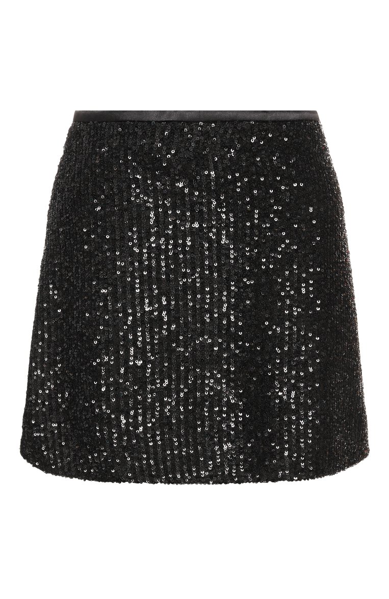 Женские шорты с отделкой пайетками IN THE MOOD FOR LOVE черного цвета, арт. SS2500200005 | Фото 1 (Материал внешний: Синтетический материал; Длина Ж (юбки, платья, шорты): Мини; Стили: Гламурный)
