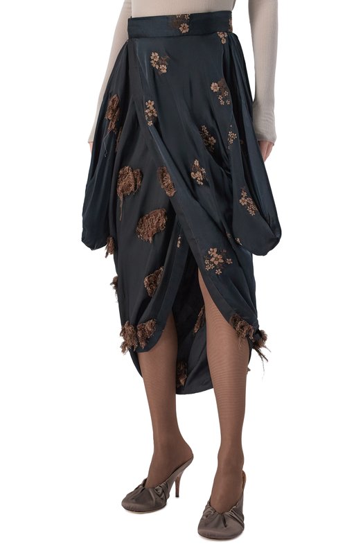 Юбка из хлопка и вискозы Uma Wang UW2007 Чёрный  UW2007 Фото 3