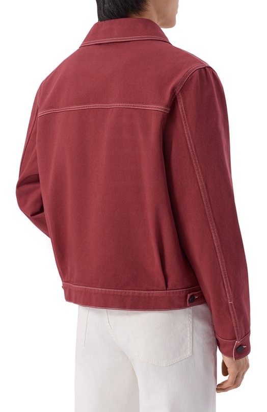Джинсовая куртка Kiton UGK161K0730H Бордовый  UGK161K0730H Фото 4
