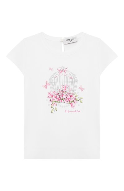 Хлопковая футболка MONNALISA, арт. 313609SH, фото 1