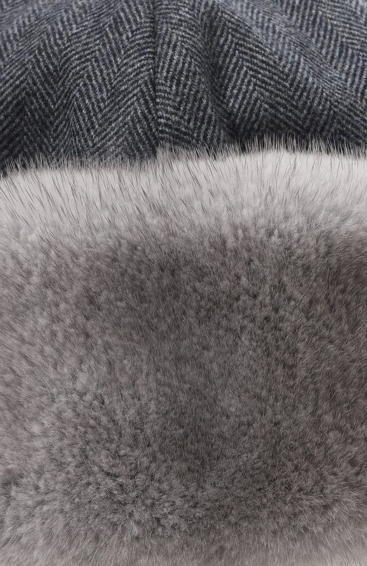 Шапка-ушанка из меха норки FurLand 0130910010036600057 Синий  0130910010036600057 Фото 3