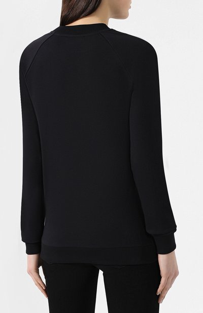 Хлопковый пуловер BALMAIN черного цвета по цене 58550 руб., арт. RF13735/I044, фото 4 Хлопковый пуловер BALMAIN, арт. RF13735/I044, фото 4