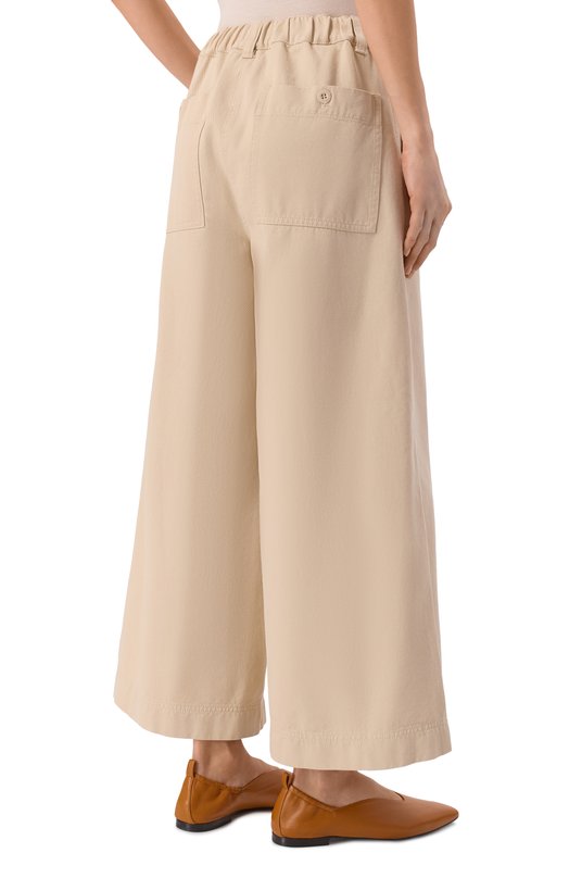 Хлопковые брюки Weekend Max Mara ARIETE Бежевый  ARIETE Фото 4