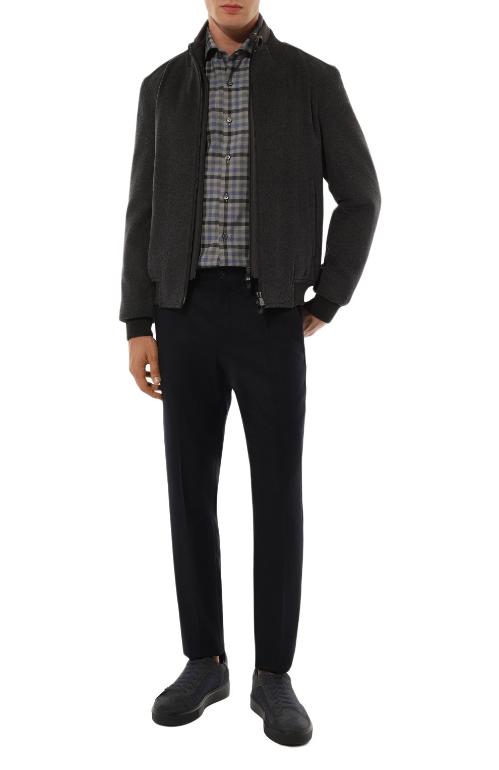 Комбинированные кеды DOUCAL'S темно-синего цвета по цене 54150 руб., арт. DU3322ALEXPJ717N, фото 2 Комбинированные кеды DOUCAL'S, арт. DU3322ALEXPJ717N, фото 2