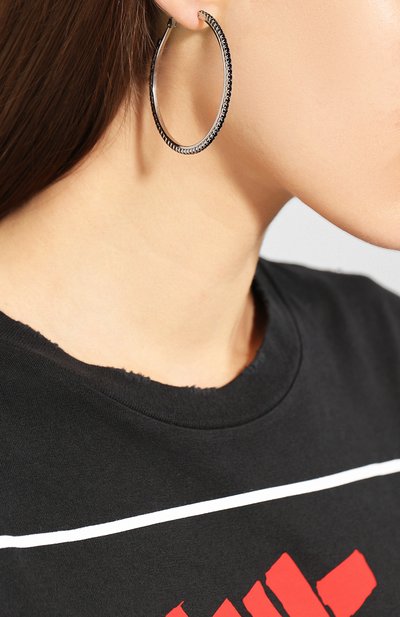 Серьги MIU MIU черного цвета по цене 33500 руб., арт. 5JO290-2EFK-F0002, фото 2 Серьги MIU MIU, арт. 5JO290-2EFK-F0002, фото 2