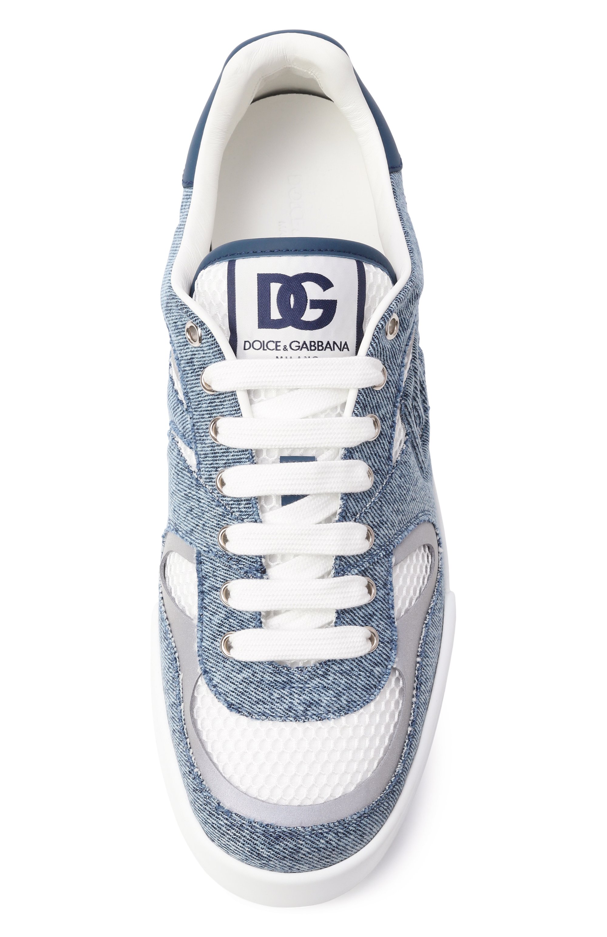 Текстильные кеды strobel portofino light DOLCE & GABBANA голубого цвета по цене 92400 руб., арт. CS2305/A6D74, фото 6 Текстильные кеды strobel portofino light DOLCE & GABBANA, арт. CS2305/A6D74, фото 6