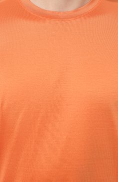 Мужская хлопковая футболка GRAN SASSO оранжевого цвета, арт. 60133/74002 | Фото 5 (Принт: Без принта; Рукава: Короткие; Длина (для топов): Стандартные; Материал сплава: Проставлено; Материал внешний: Хлопок; Драгоценные камни: Проставлено; Стили: Кэжуэл)