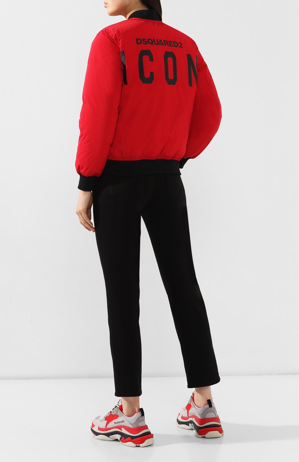 Пуховый бомбер DSQUARED2 красного цвета по цене 52050 руб., арт. S75AM0686/S52109, фото 2 Пуховый бомбер DSQUARED2, арт. S75AM0686/S52109, фото 2