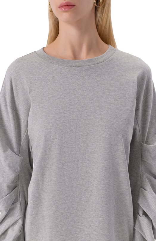 Хлопковый лонгслив Dries Van Noten 011110-2603-813 Серый  011110-2603-813 Фото 5