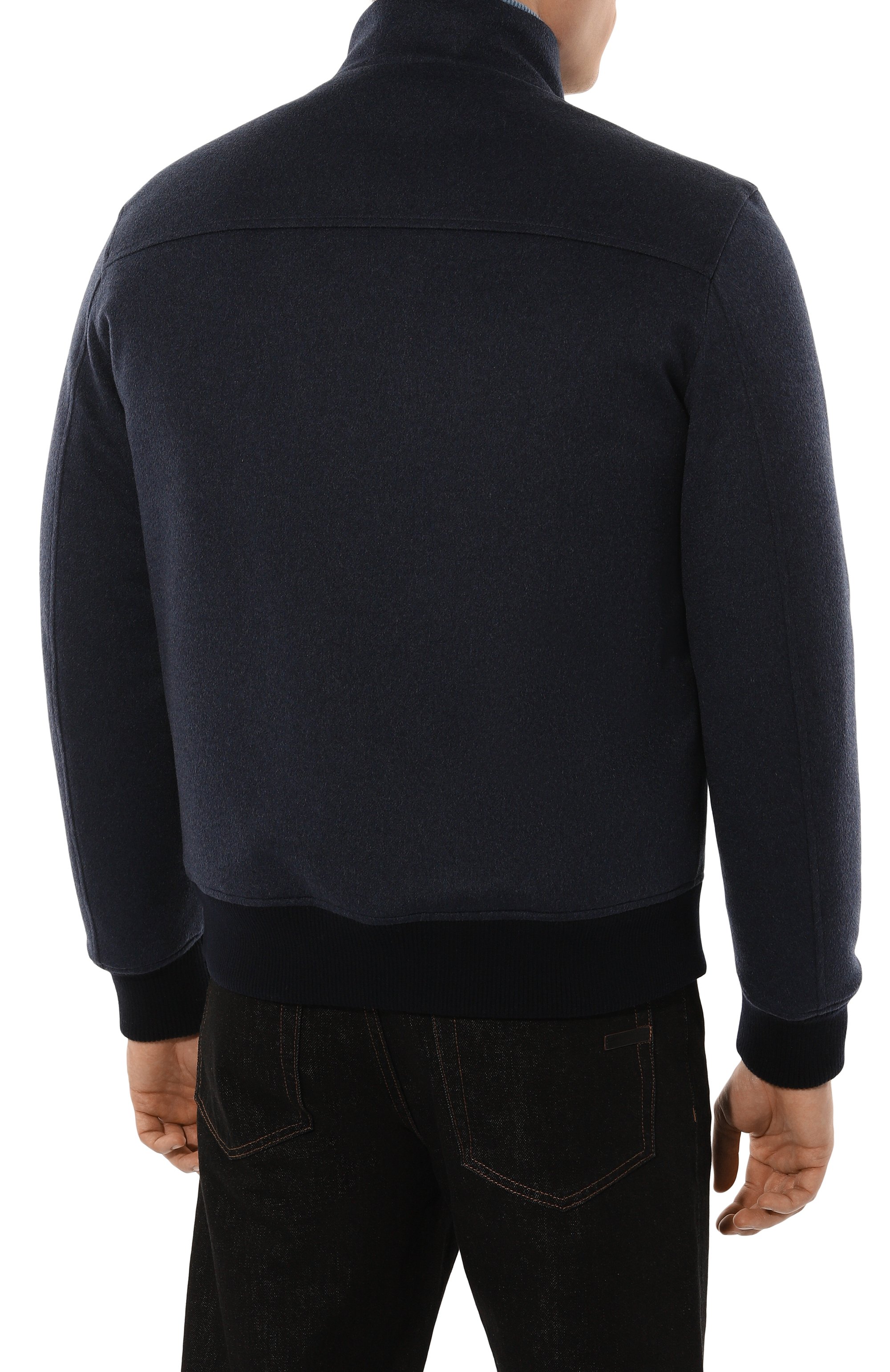 Кашемировый бомбер с подкладкой из хорька COLOMBO темно-синего цвета по цене 766500 руб., арт. GB00215/FUR, фото 4 Кашемировый бомбер с подкладкой из хорька COLOMBO, арт. GB00215/FUR, фото 4