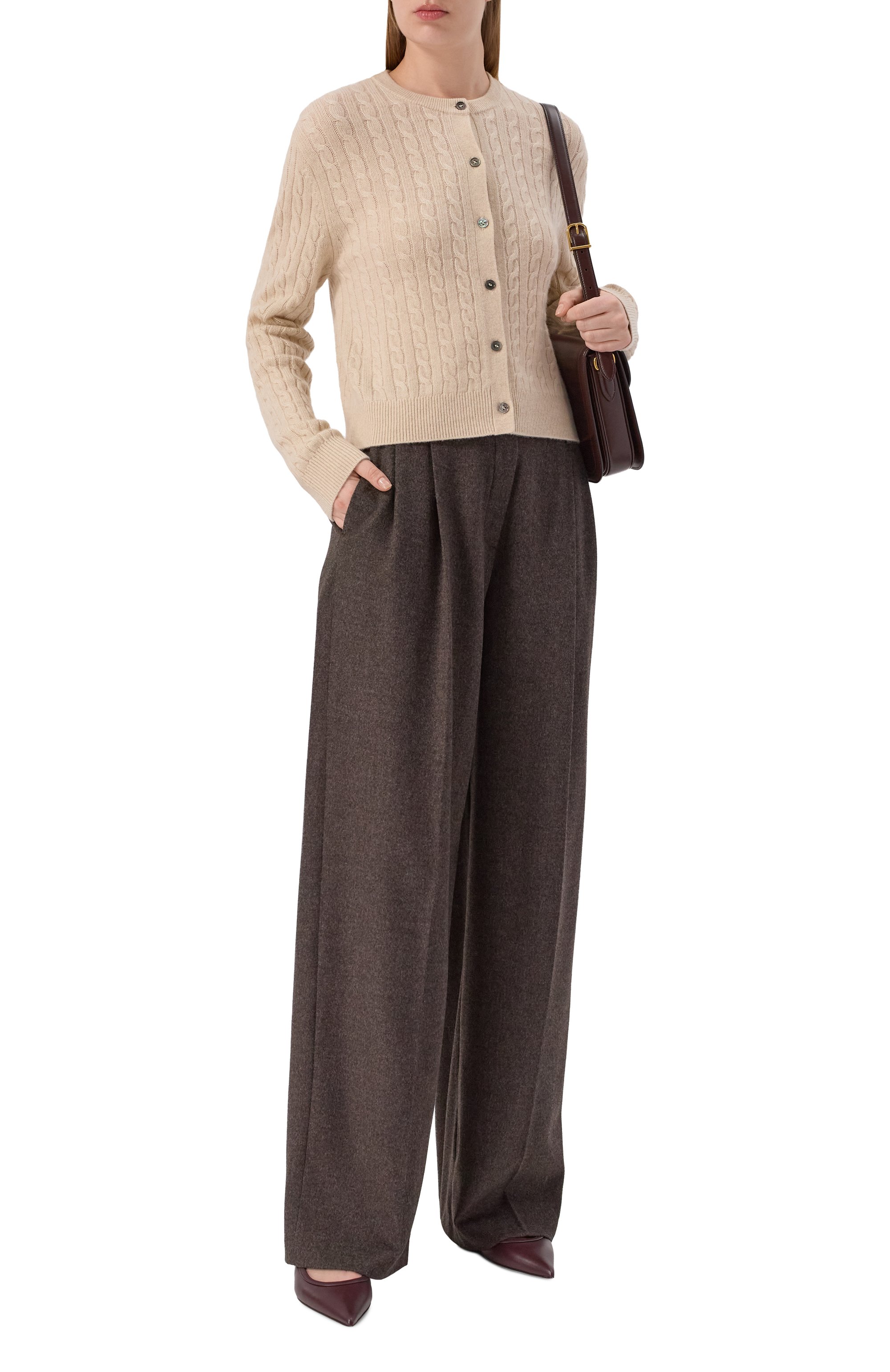 Кашемировый кардиган 12 STOREEZ бежевого цвета по цене 29000 руб., арт. 135316, фото 2 Кашемировый кардиган 12 STOREEZ, арт. 135316, фото 2