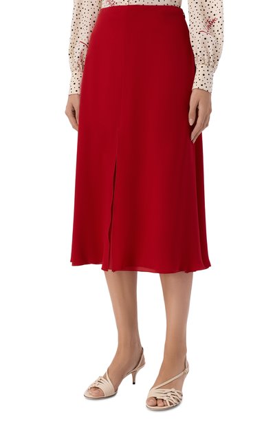 Шелковая юбка VALENTINO красного цвета по цене 243000 руб., арт. 9B3RAF68/1MH, фото 3 Шелковая юбка VALENTINO, арт. 9B3RAF68/1MH, фото 3