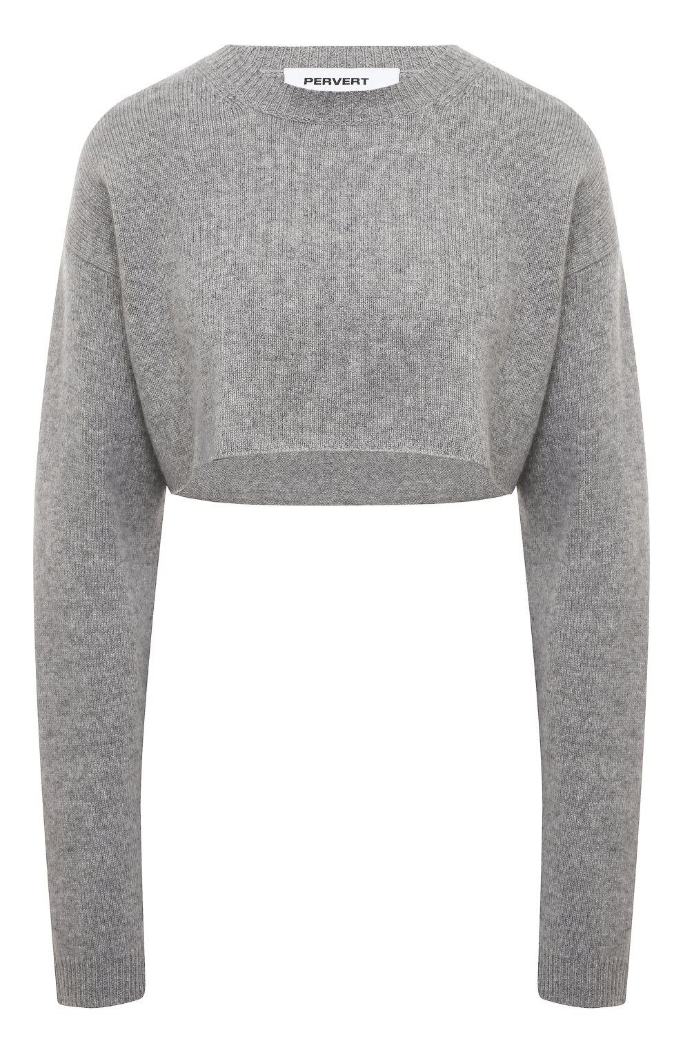 Кашемировый пуловер PERVERT серого цвета по цене 24000 руб., арт. PE23/TO02/62-41, фото 1 Кашемировый пуловер PERVERT, арт. PE23/TO02/62-41, фото 1