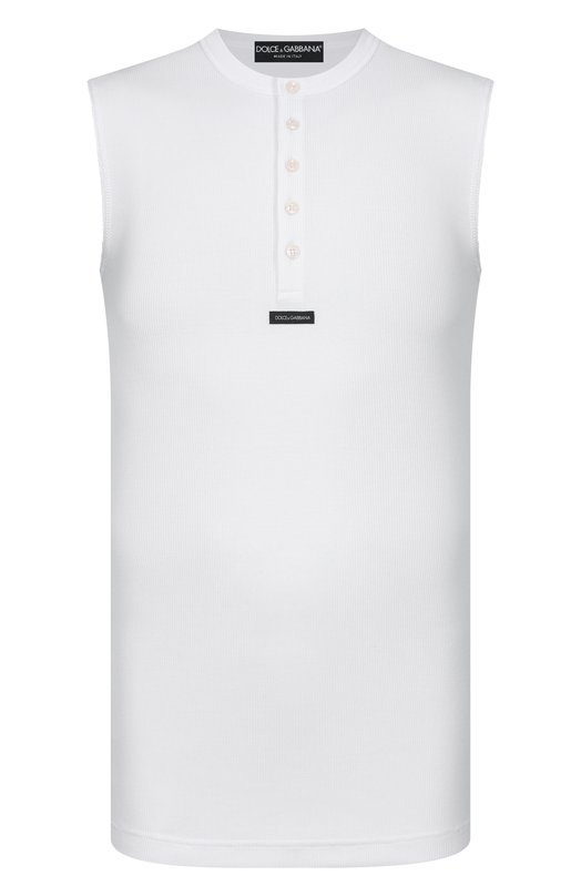 Хлопковая майка-хенли Dolce & Gabbana G8T09T/FU7AV Белый G8T09T/FU7AV