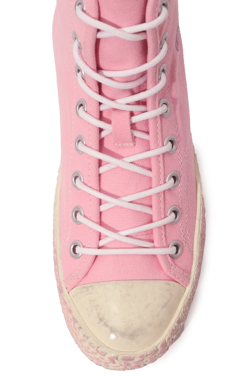 Текстильные кеды ACNE STUDIOS розового цвета по цене 35150 руб., арт. BALL0W HIGH BURGER TUMBLED WBA3, фото 6 Текстильные кеды ACNE STUDIOS, арт. BALL0W HIGH BURGER TUMBLED WBA3, фото 6