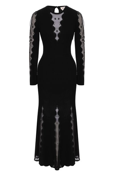 Женское платье из смеси вискозы и шелка ALEXANDER MCQUEEN, арт. 585216/Q1AD6