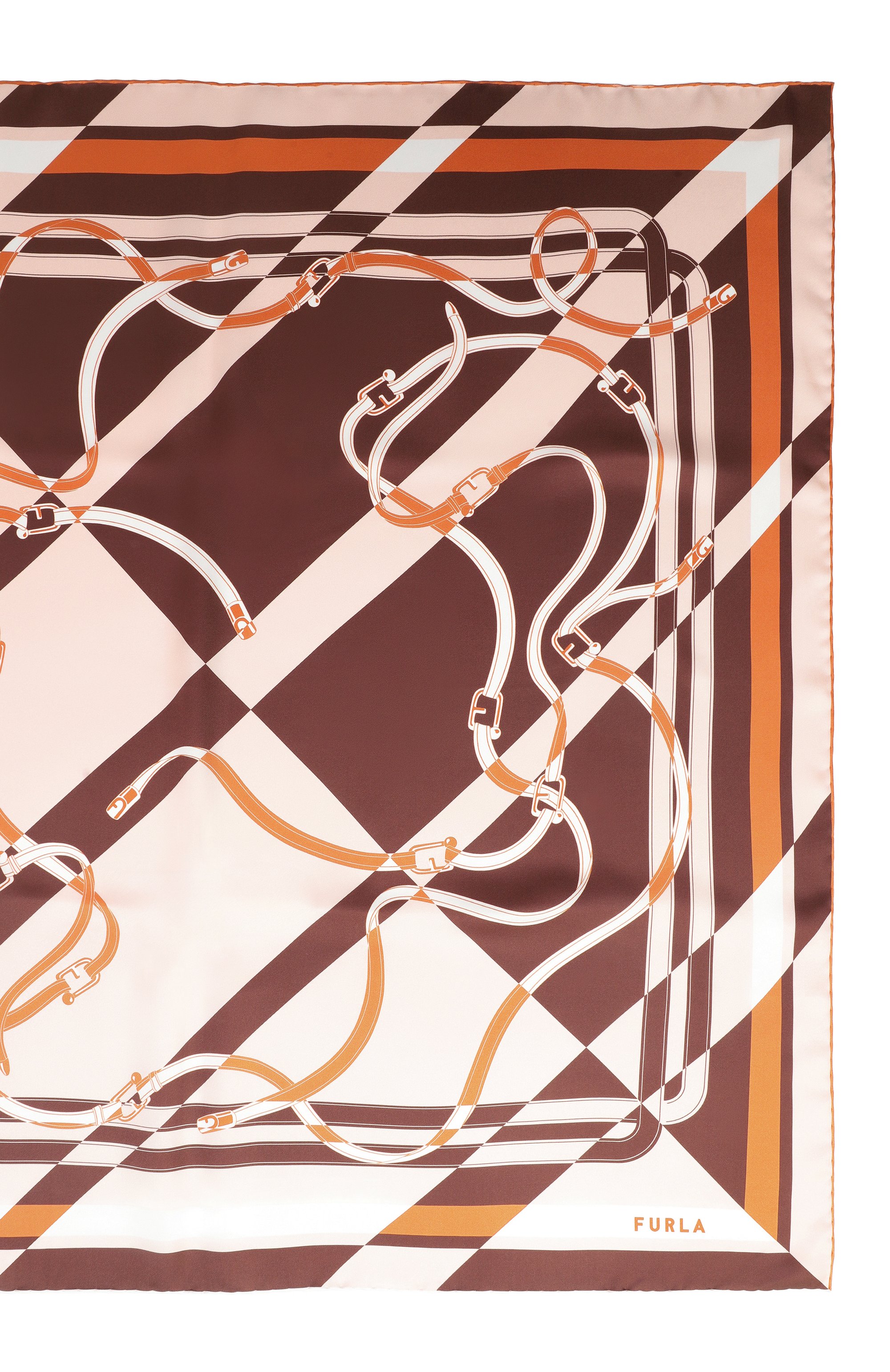 Шелковый платок FURLA коричневого цвета по цене 20500 руб., арт. WT00021/BX4081, фото 4 Шелковый платок FURLA, арт. WT00021/BX4081, фото 4