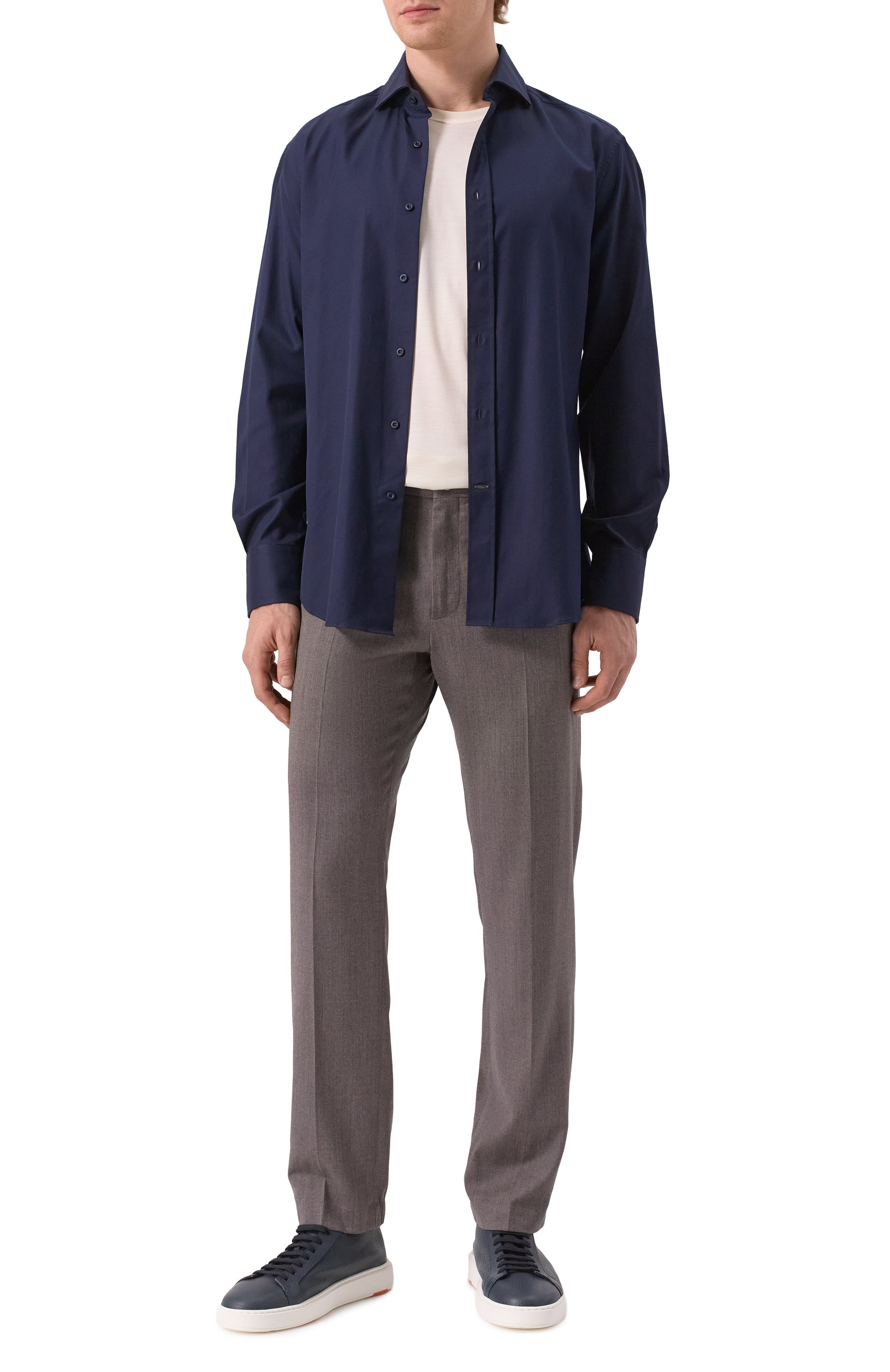 Хлопковая сорочка BRUNELLO CUCINELLI, арт. MW6041718, фото 2