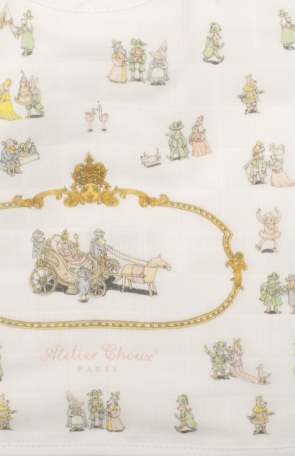 Хлопковый нагрудник ATELIER CHOUX, арт. LARGE BIB-VERSAILLES-G0LD SNAPS, фото 3