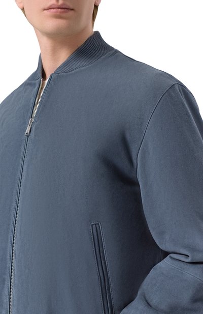 Замшевый бомбер BOSS голубого цвета по цене 82950 руб., арт. 50543213, фото 5 Замшевый бомбер BOSS, арт. 50543213, фото 5