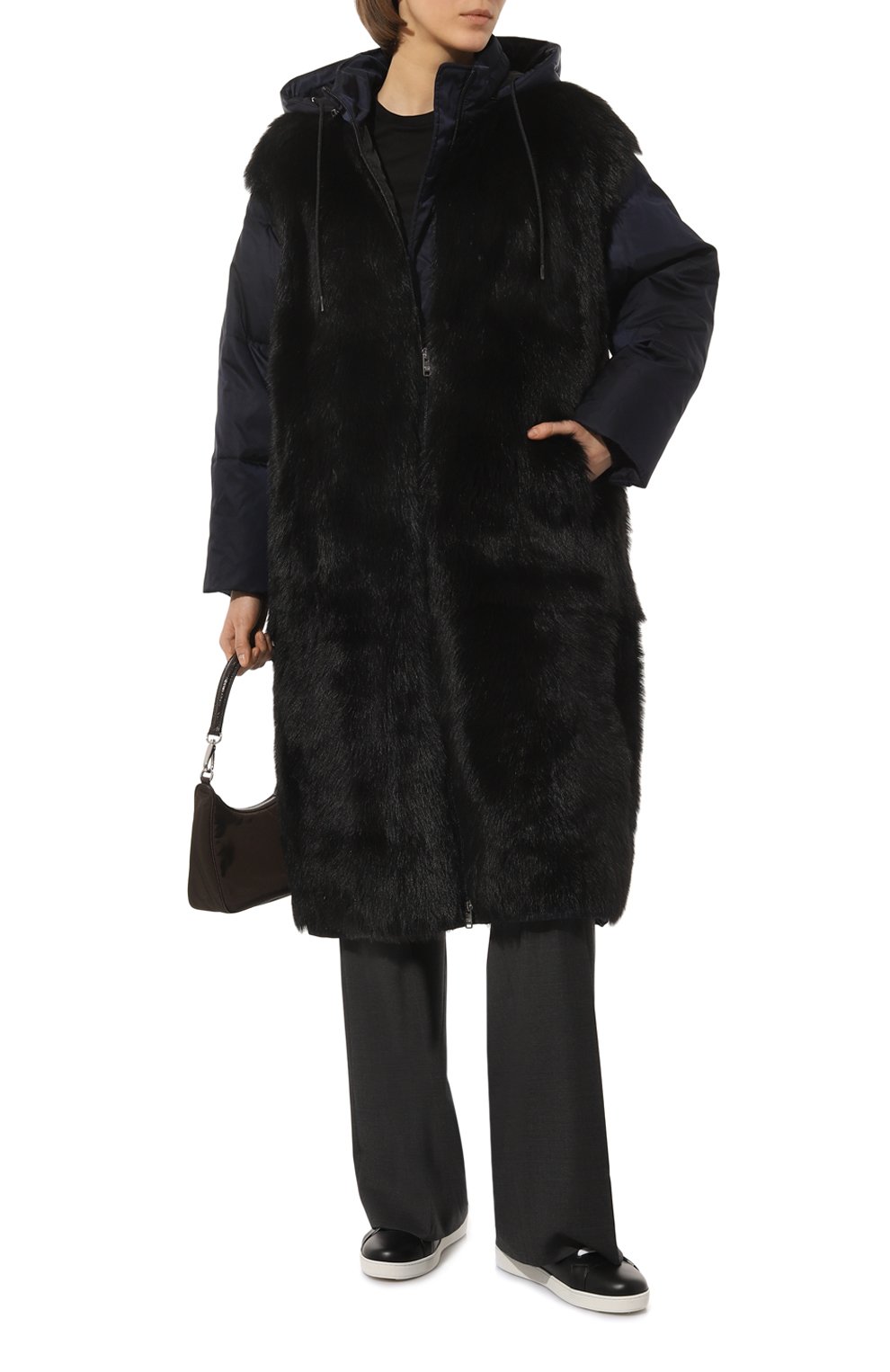 Пуховик с меховой отделкой PRADA, арт. 29X817-1YDK-F0AI7-211, фото 2