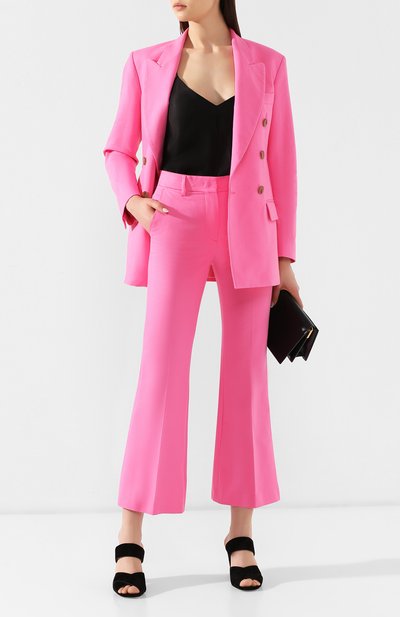 Хлопковые брюки MSGM розового цвета по цене 29050 руб., арт. 2642MDP112 195305, фото 2 Хлопковые брюки MSGM, арт. 2642MDP112 195305, фото 2