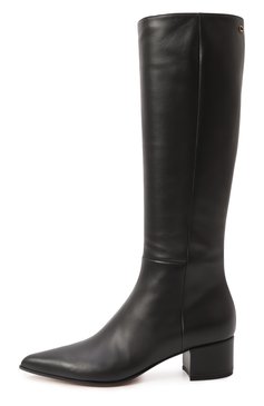 Женские кожаные сапоги lyell 45 GIANVITO ROSSI черного цвета, арт. G80231.45RIC.VGINER0 | Фото 4 (Высота голенища: Средние; Материал внешний: Натуральная кожа; Материал внутренний: Натуральная кожа; Драгоценные камни: Проставлено; Каблук высота: Низкий; Подошва: Плоская; Материал сплава: Проставлено; Материал утеплителя: Без утеплителя; Каблук тип: Устойчивый)