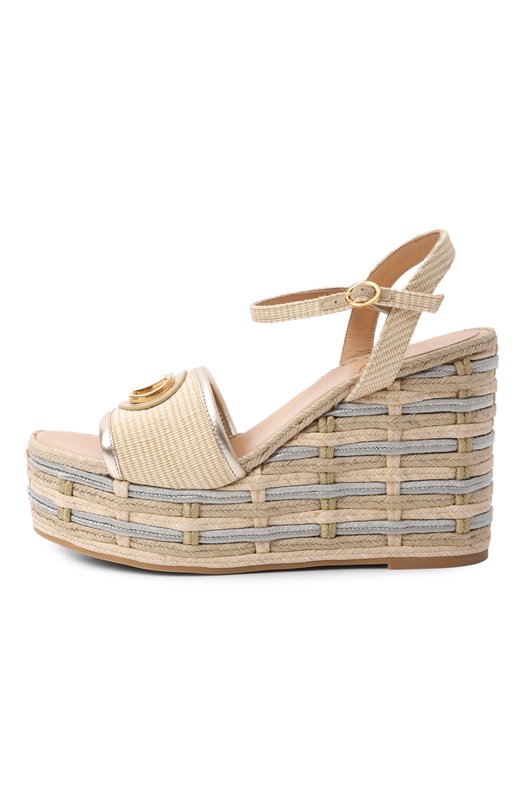 Текстильные босоножки Vlogo 120 Valentino 8W2S0LY9/EFQ Бежевый  8W2S0LY9/EFQ Фото 4