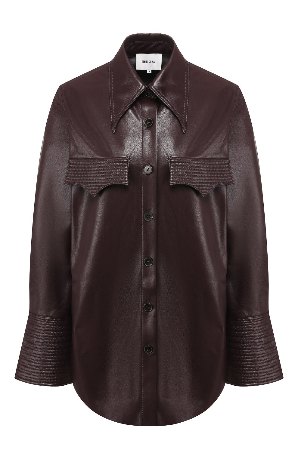 Рубашка NANUSHKA, арт. ELPI_AUBERGINE_VEGAN LEATHER, фото 1